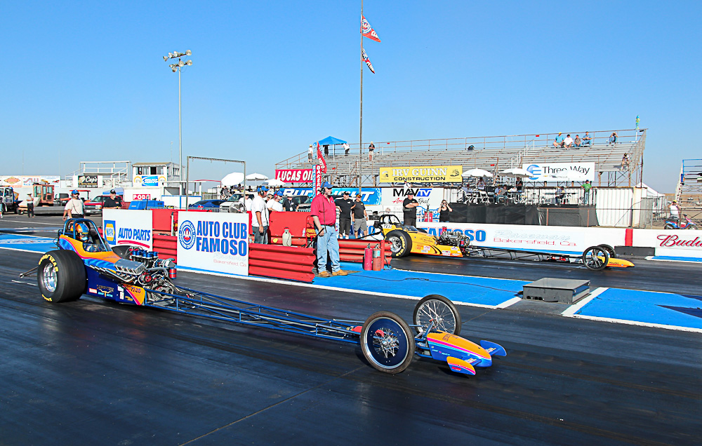 Don Enriquez, Jr. Fuel winner, next to Mike Chrisman during qualifying